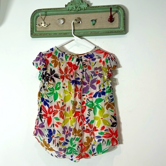 Velvet by Graham & Spencer Lucia Flutter Sleeve Top multi size small new w tag - Picture 2 of 12